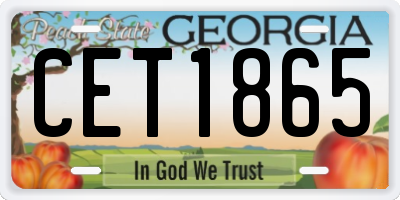 GA license plate CET1865