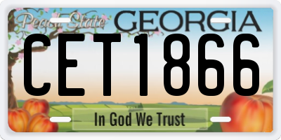 GA license plate CET1866