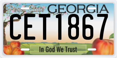 GA license plate CET1867