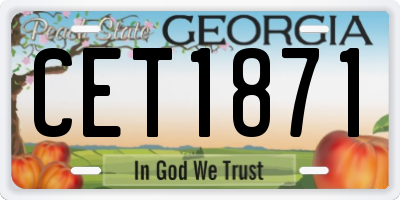 GA license plate CET1871