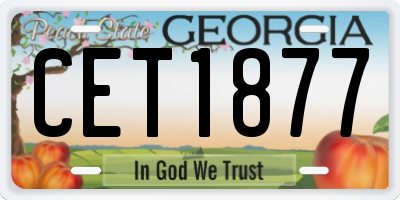 GA license plate CET1877