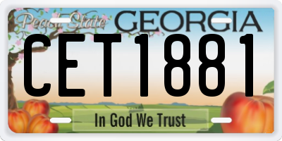 GA license plate CET1881