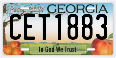 GA license plate CET1883