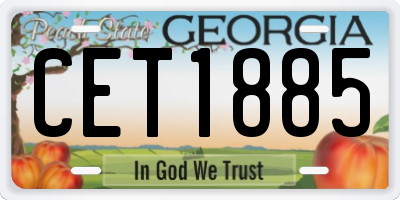 GA license plate CET1885