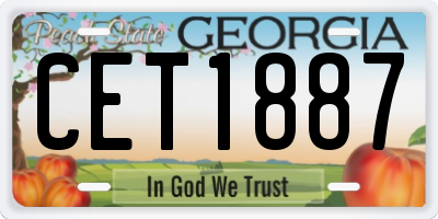 GA license plate CET1887