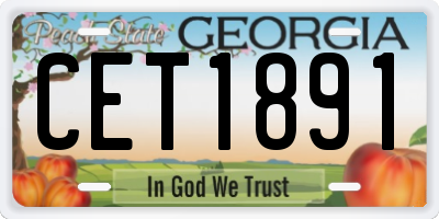 GA license plate CET1891