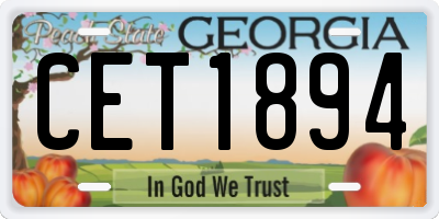 GA license plate CET1894