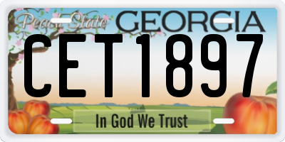 GA license plate CET1897