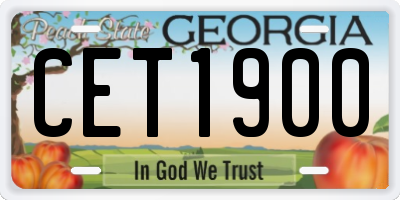 GA license plate CET1900