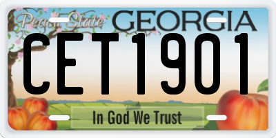 GA license plate CET1901