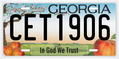 GA license plate CET1906