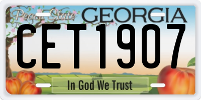GA license plate CET1907