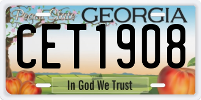 GA license plate CET1908