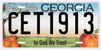 GA license plate CET1913