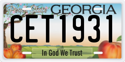 GA license plate CET1931