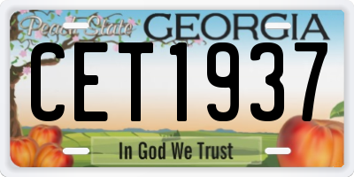 GA license plate CET1937