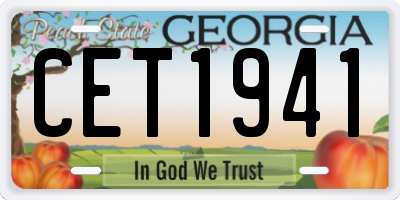 GA license plate CET1941
