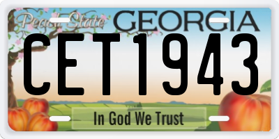 GA license plate CET1943
