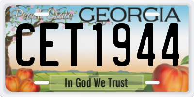 GA license plate CET1944