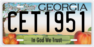 GA license plate CET1951