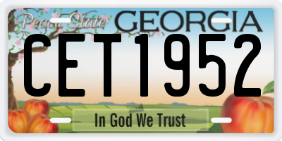 GA license plate CET1952