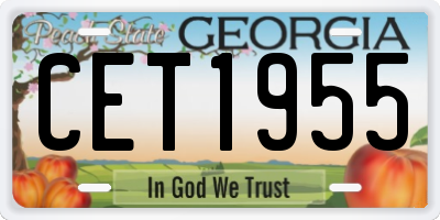 GA license plate CET1955