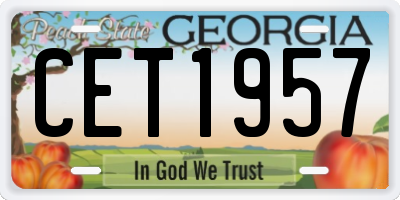 GA license plate CET1957