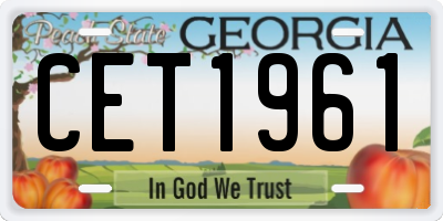GA license plate CET1961