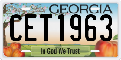 GA license plate CET1963