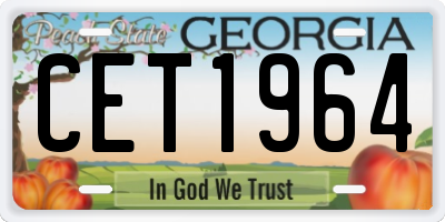 GA license plate CET1964