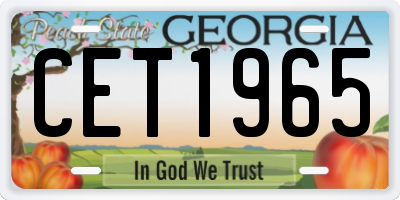 GA license plate CET1965