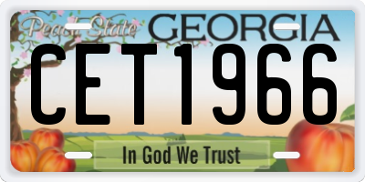GA license plate CET1966