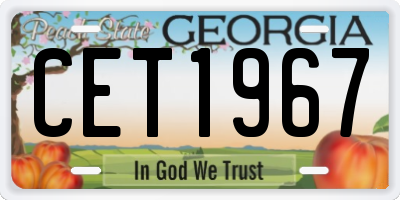 GA license plate CET1967