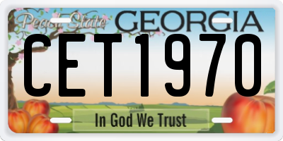 GA license plate CET1970