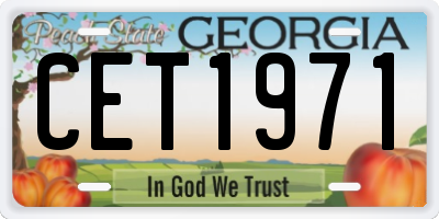 GA license plate CET1971