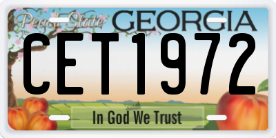 GA license plate CET1972