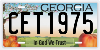 GA license plate CET1975