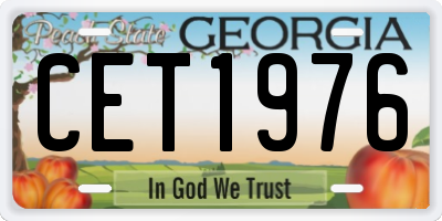 GA license plate CET1976