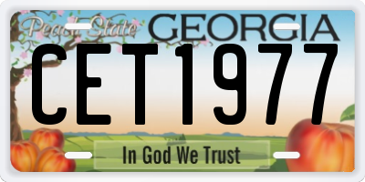 GA license plate CET1977