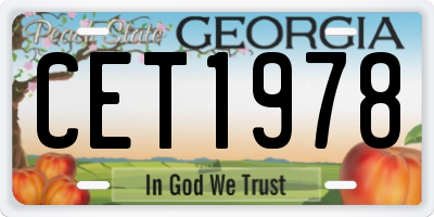 GA license plate CET1978