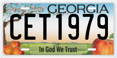 GA license plate CET1979