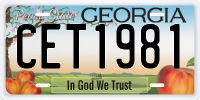 GA license plate CET1981