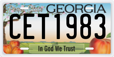 GA license plate CET1983