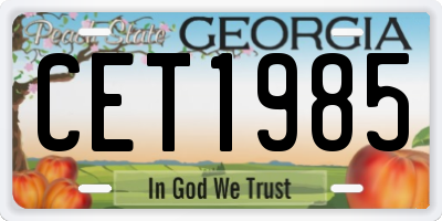 GA license plate CET1985