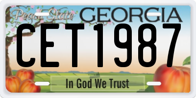 GA license plate CET1987