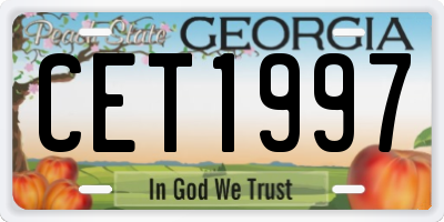 GA license plate CET1997