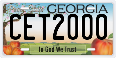 GA license plate CET2000