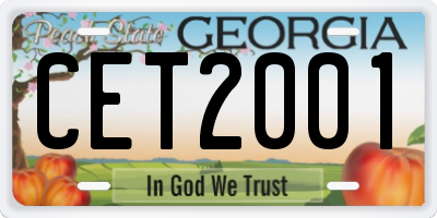 GA license plate CET2001