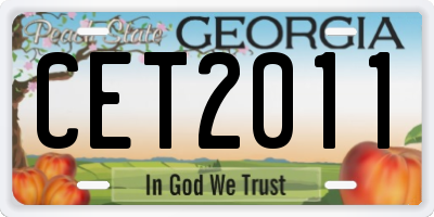 GA license plate CET2011