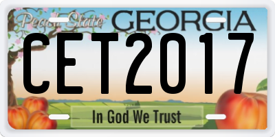 GA license plate CET2017